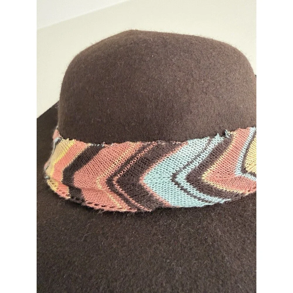 Missoni X Target Hat Floppy Felt Wide Brim Brown zigzag wool warm hat designer